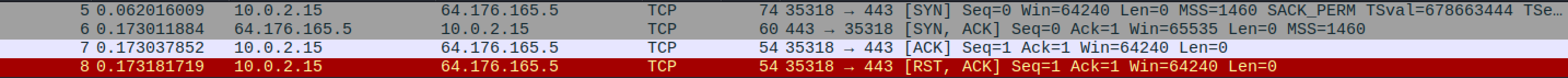Nmap connect scan of port 443